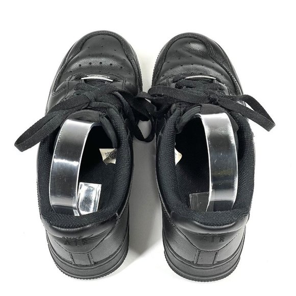 Nike Air Force 1 07 Black Leather Sneakers 315115-038 Womens Size 6 Shoes - Picture 9 of 12